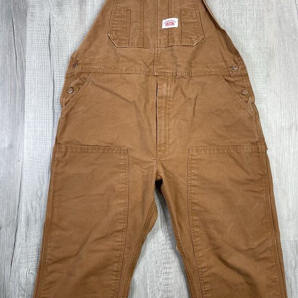 Round House Bib Overalls Mens 40x30 Duck Canvas Double Knee Vintage USA Made Q - Picture 4 of 12